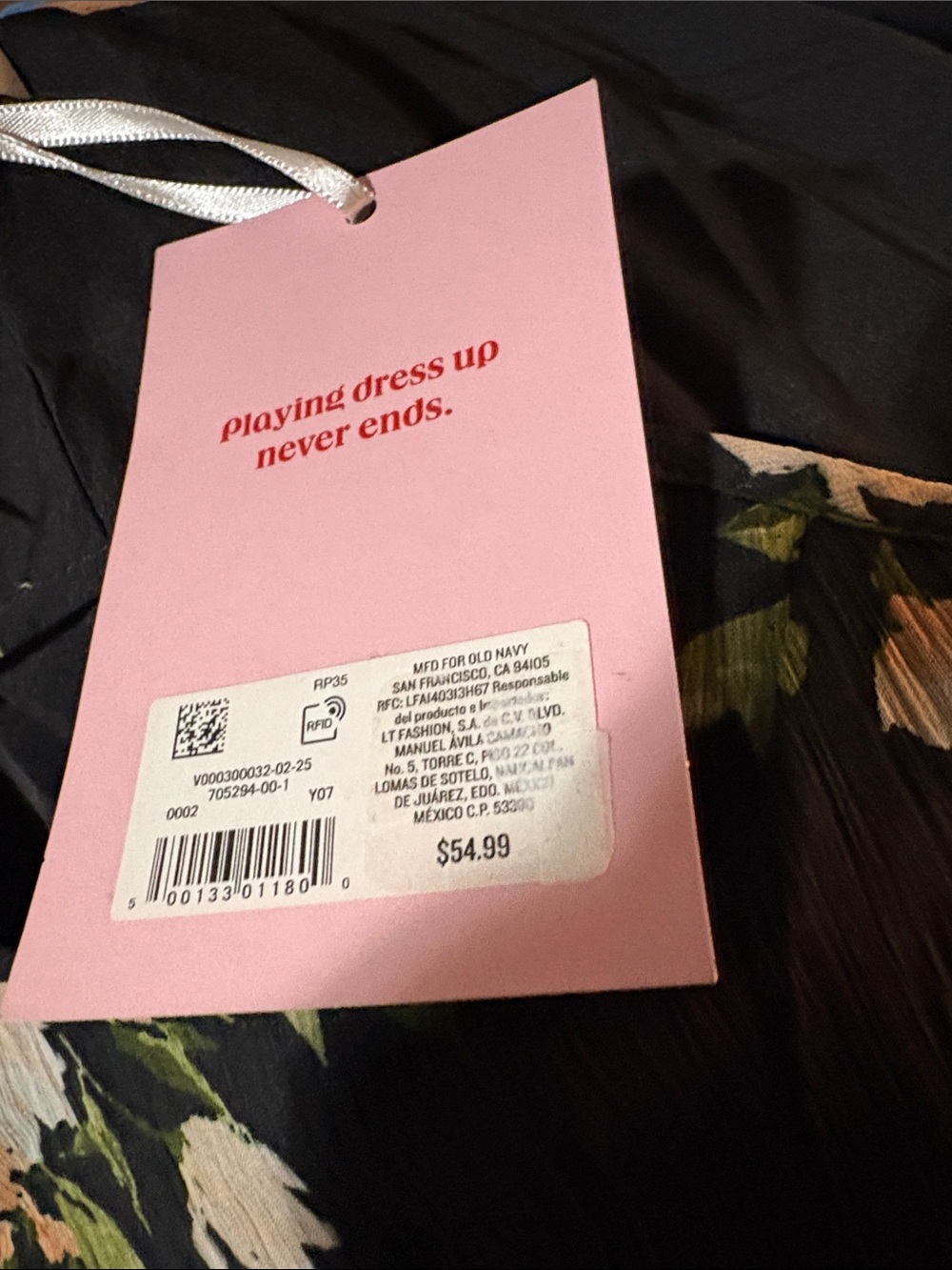 Old Navy Black Floral Maxi Slip Dress with Peach Blooms - Picture 5 of 7
